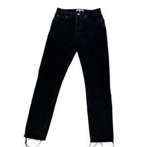 Re/Done 90’s High Rise Ankle Crop Raw Hem Jeans